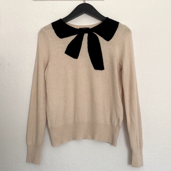 J. Crew - Cream & Black Giant Bow Sweater - Picture 5 of 6